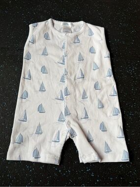 Lyda Baby Sailboat Sleeveless Baby Boy Romper 3-6 Months